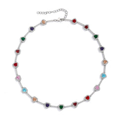 Colourful Heart Crystal Necklace