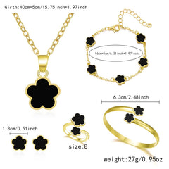 Five-Piece Flower Jewellery Set