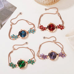 Crystal Floral Bracelet Watch