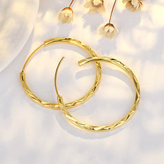 Gold Shimmer Hoop Earrings