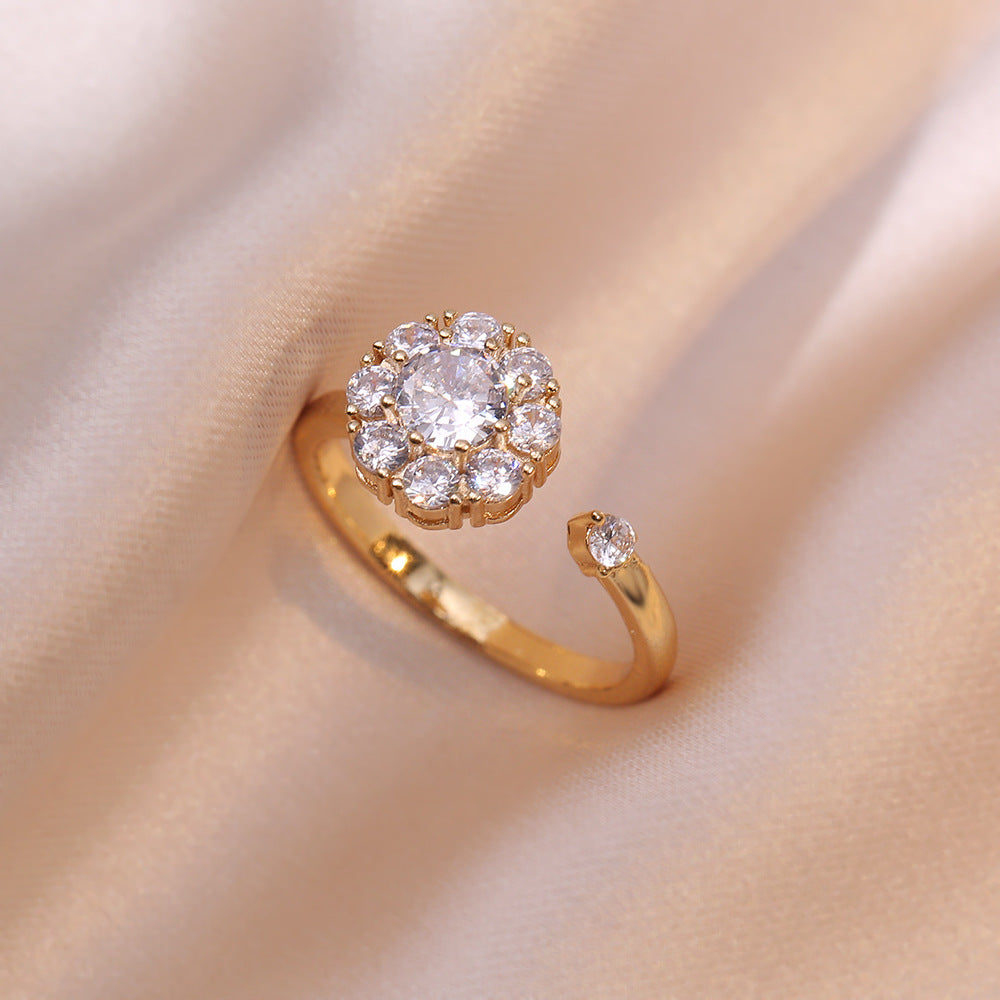 Spinning CZ Open Ring