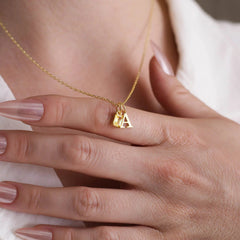 Initial & Birthstone Necklace