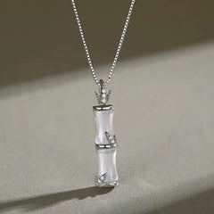 White Jade Bamboo Necklace