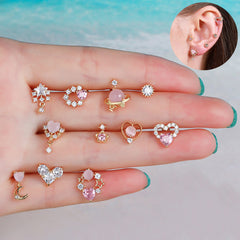 Sweet Pink Love Earrings Set