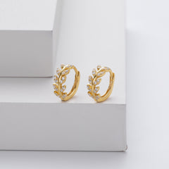 Silver Leaf-Shaped Earrings