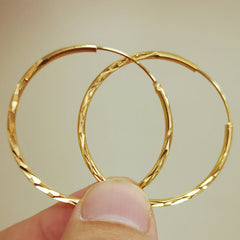 Gold Shimmer Hoop Earrings