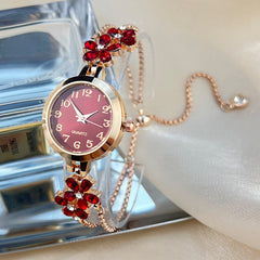 Crystal Floral Bracelet Watch