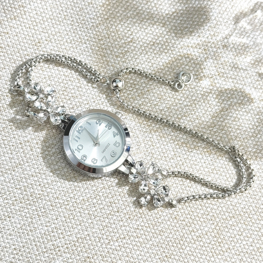 Crystal Floral Bracelet Watch