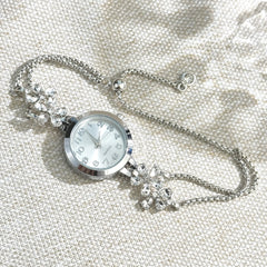Crystal Floral Bracelet Watch