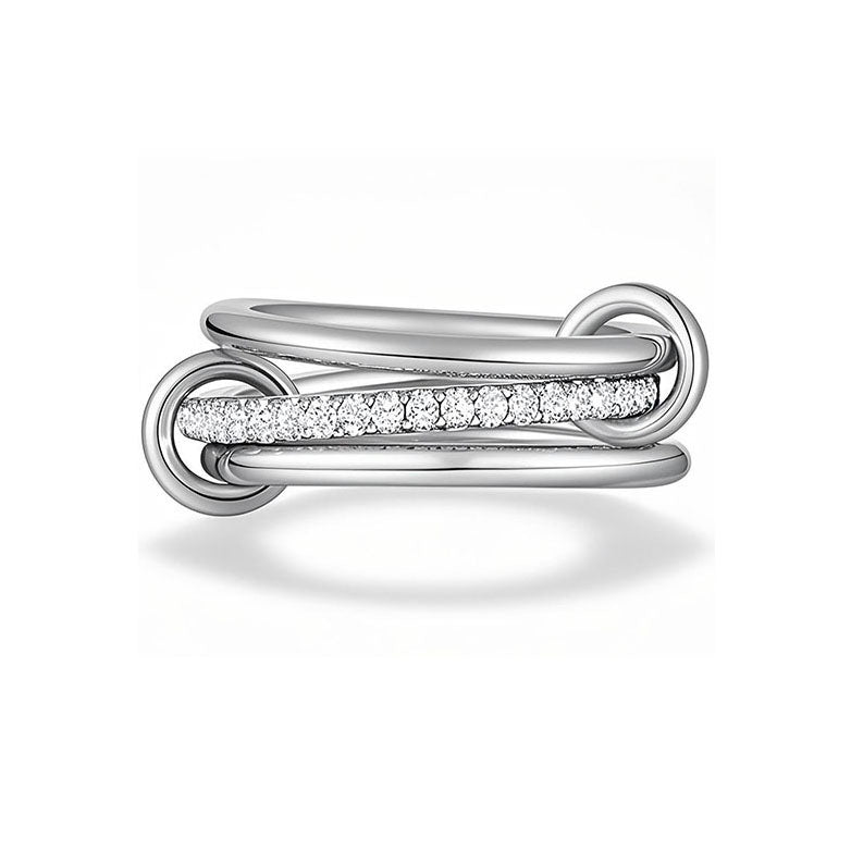 Triple Interlocking Zircon Ring