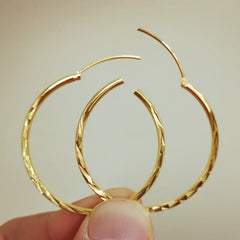 Gold Shimmer Hoop Earrings