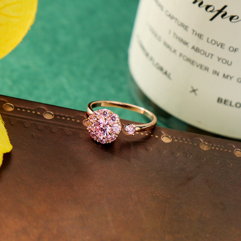 Spinning CZ Open Ring