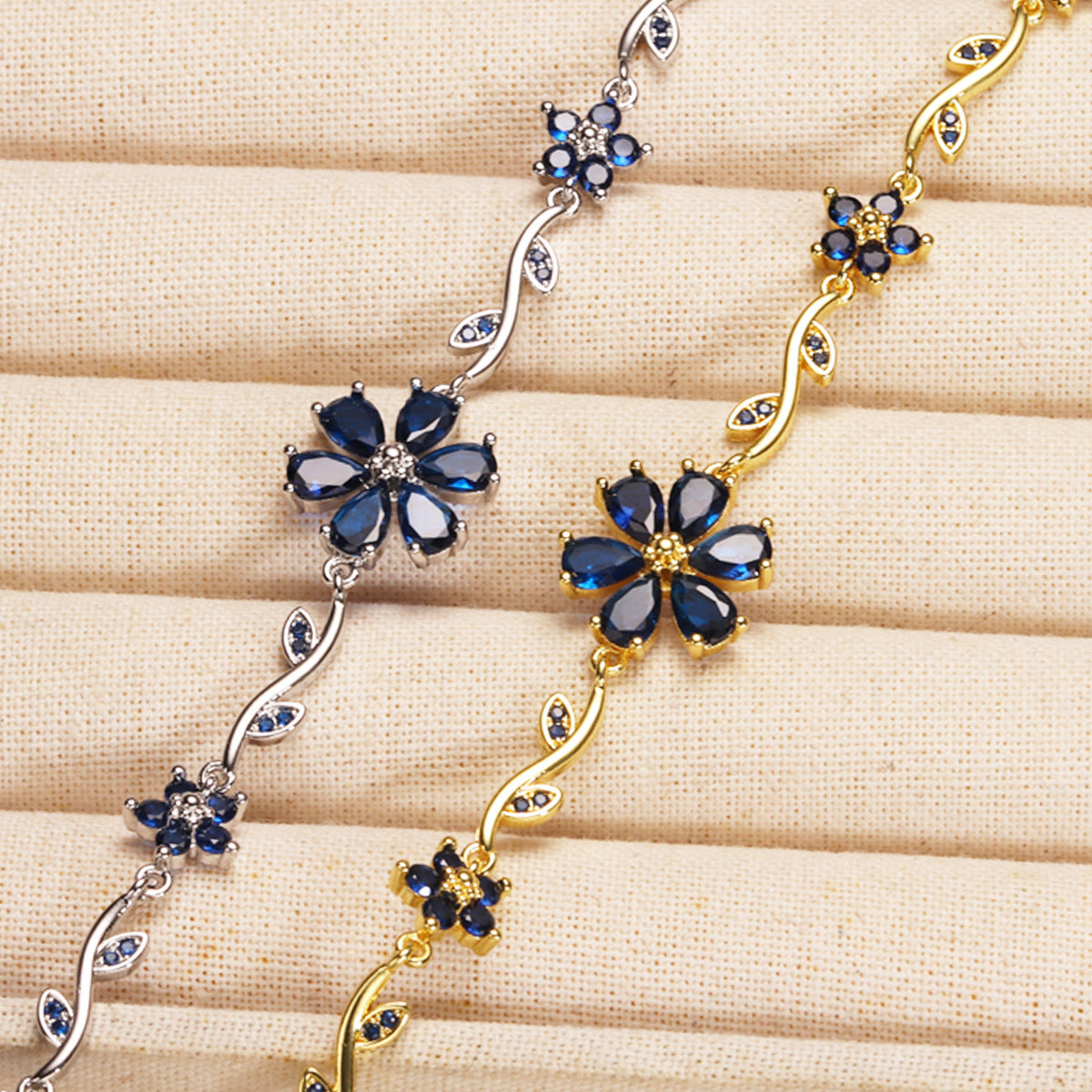 Blooming Crystal Flower Bracelet