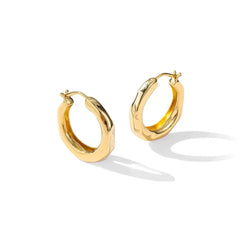 Textured Gold Hoop Earrings