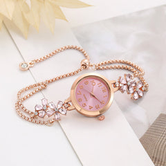 Crystal Floral Bracelet Watch