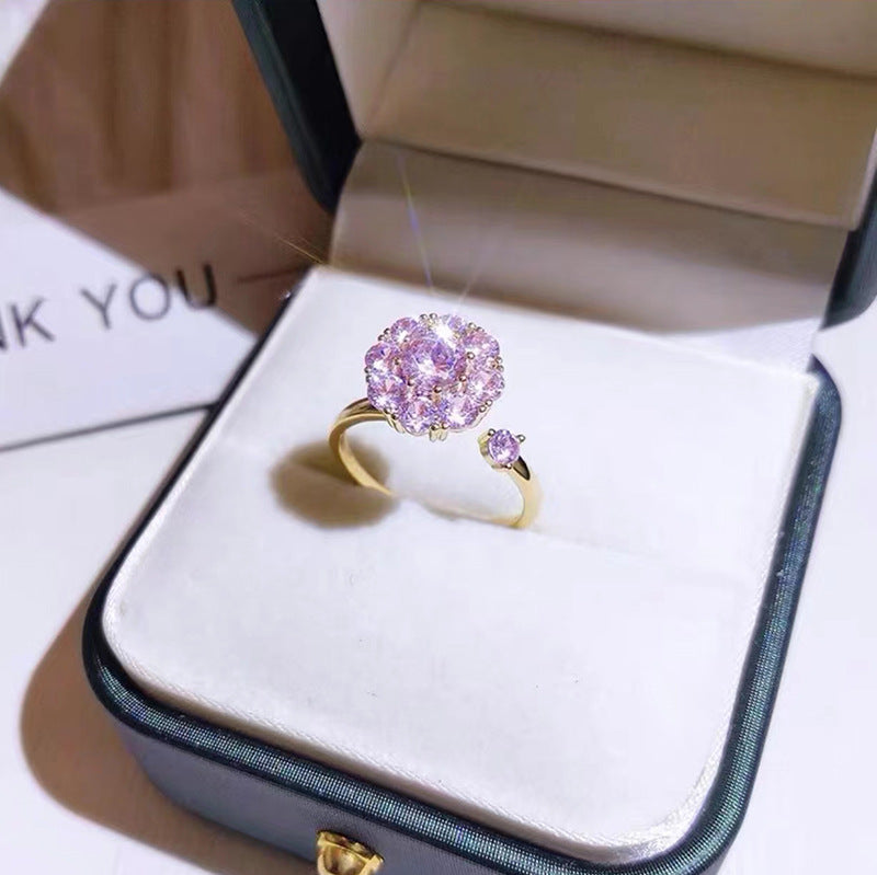 Spinning CZ Open Ring