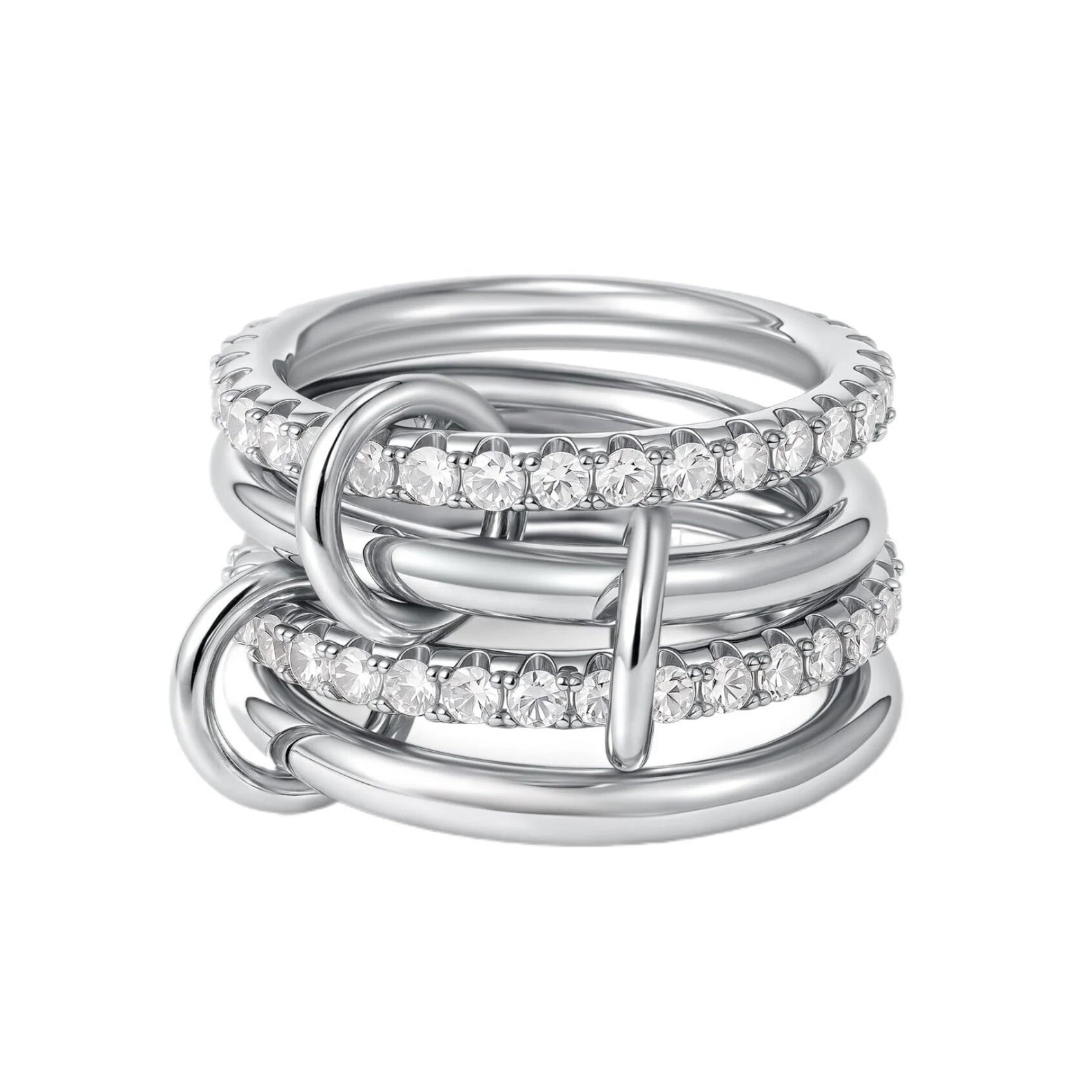 4-Layer Interlocking Zircon Ring