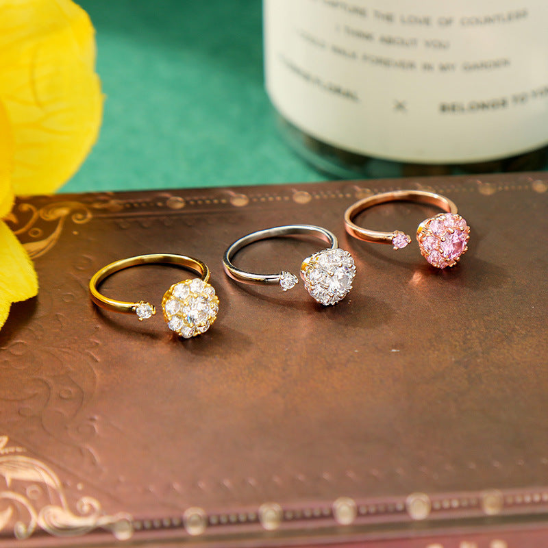 Spinning CZ Open Ring