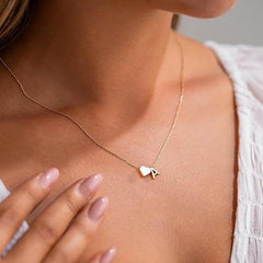 Tiny Heart Initial Necklace