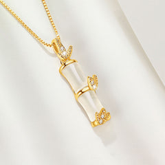 White Jade Bamboo Necklace
