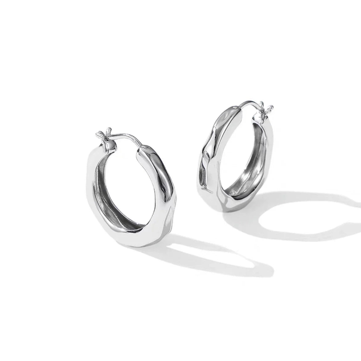 Textured Gold Hoop Earrings