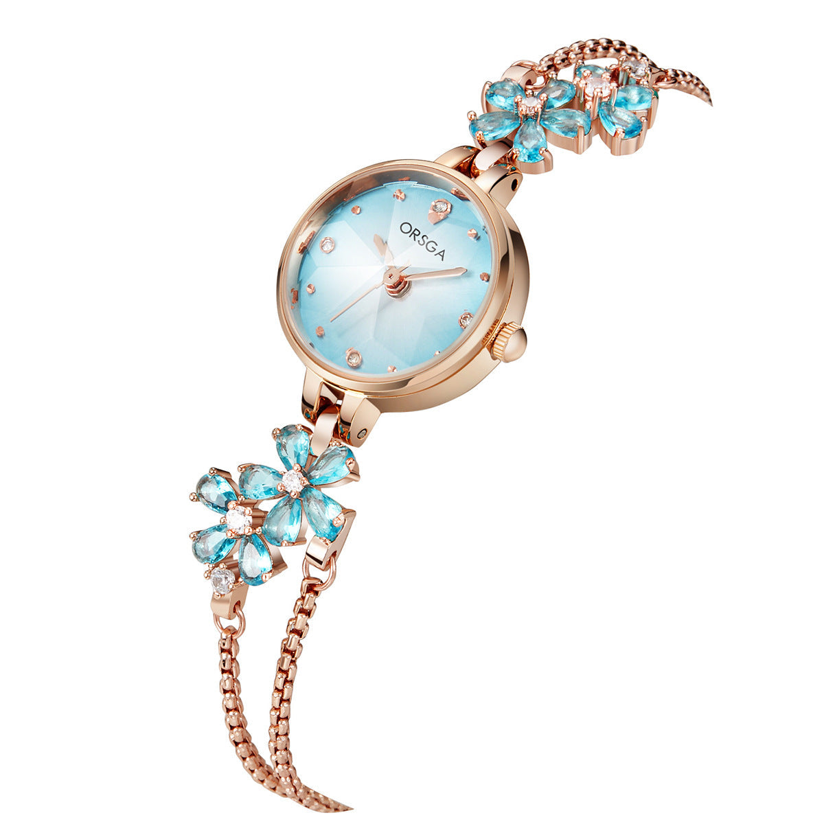Water-Resistant Floral Bracelet Watch