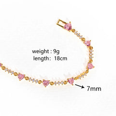 Pink Bow Crystal Stacking Bracelet Set