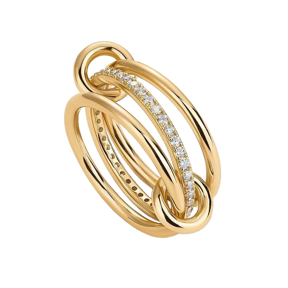 Triple Interlocking Zircon Ring