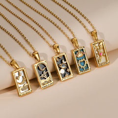 Tarot Card Enamel Necklace