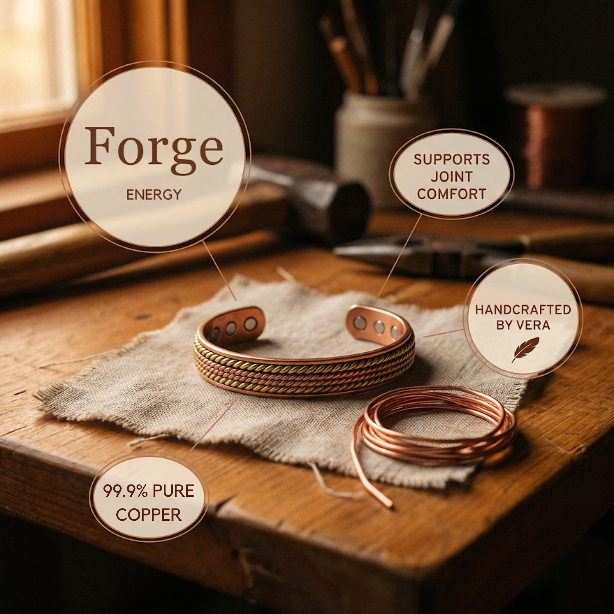 Forge Fire Copper Bracelet