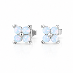 Opal Clover Stud Earrings