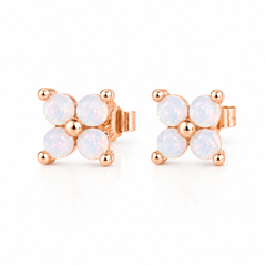 Opal Clover Stud Earrings