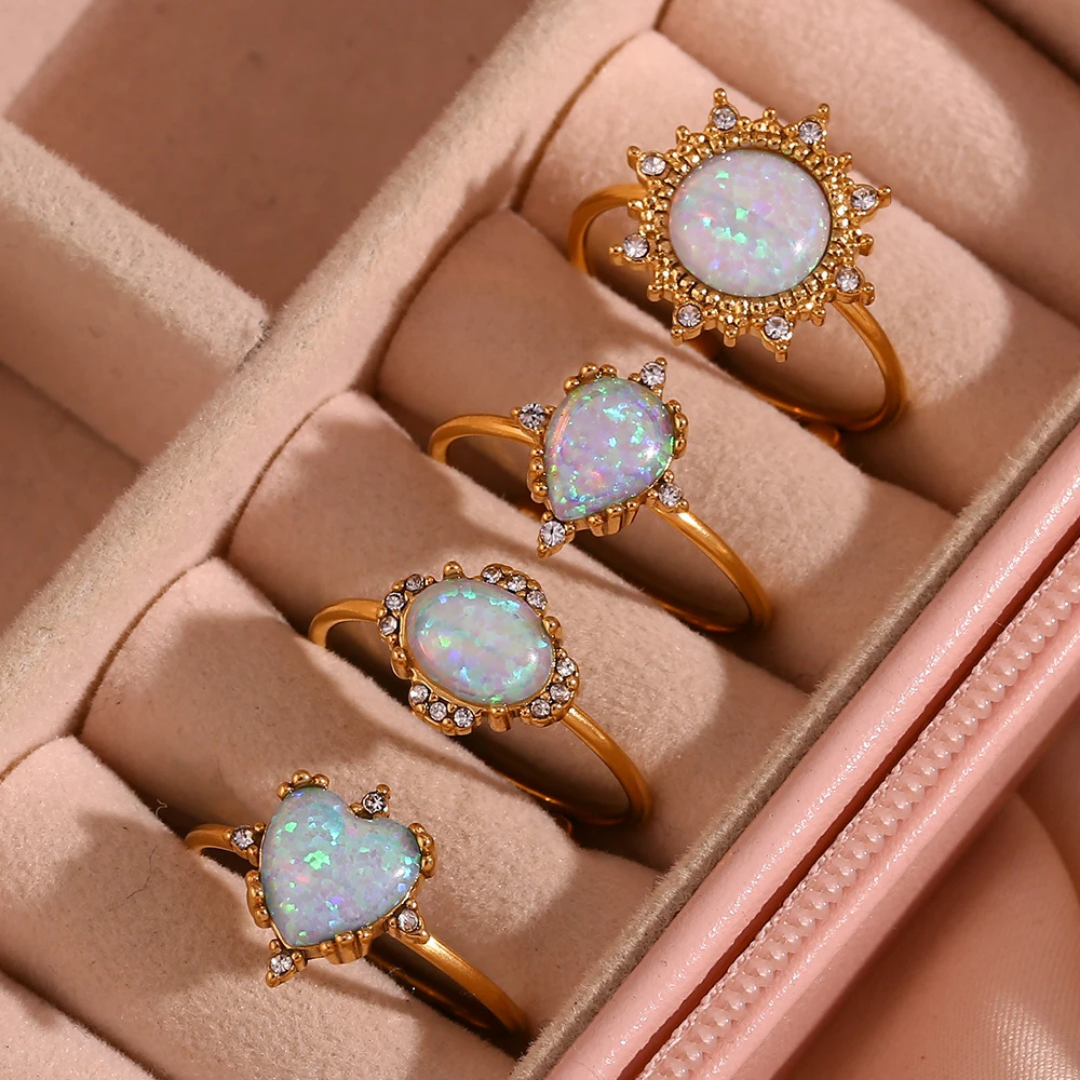 Opal Charm Ring