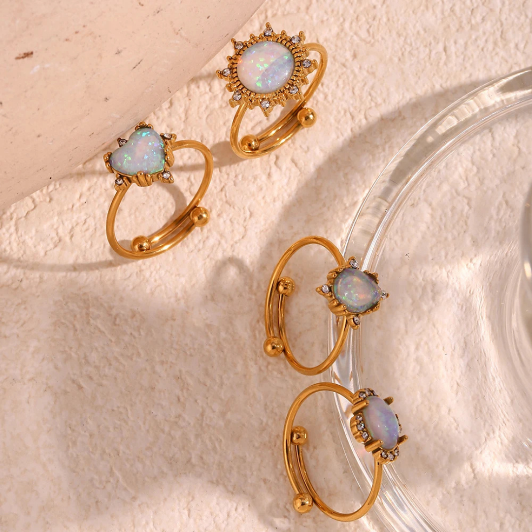 Opal Charm Ring