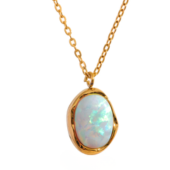 Minimalist Opal Pendant Necklace