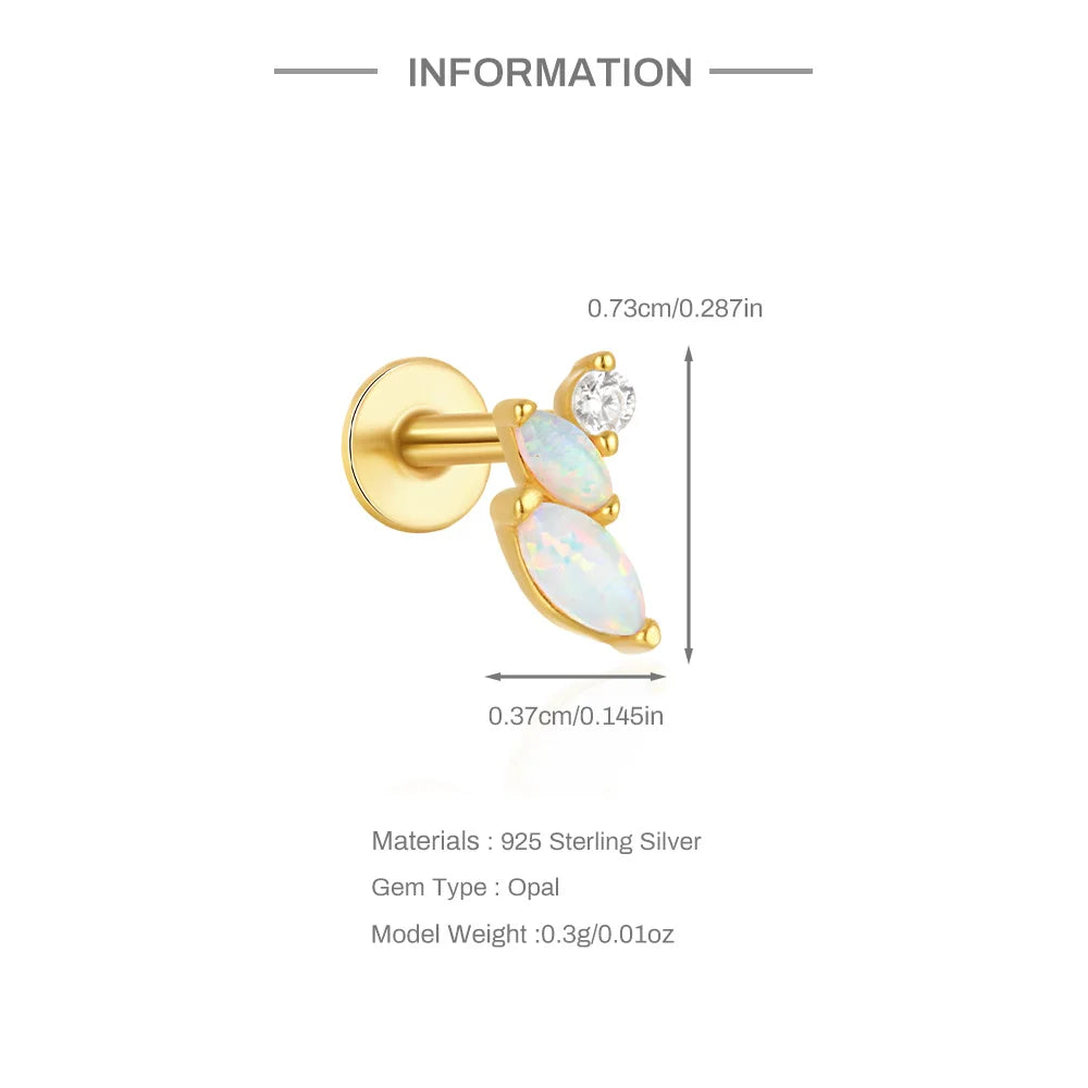 Opal Crown Stud Earring