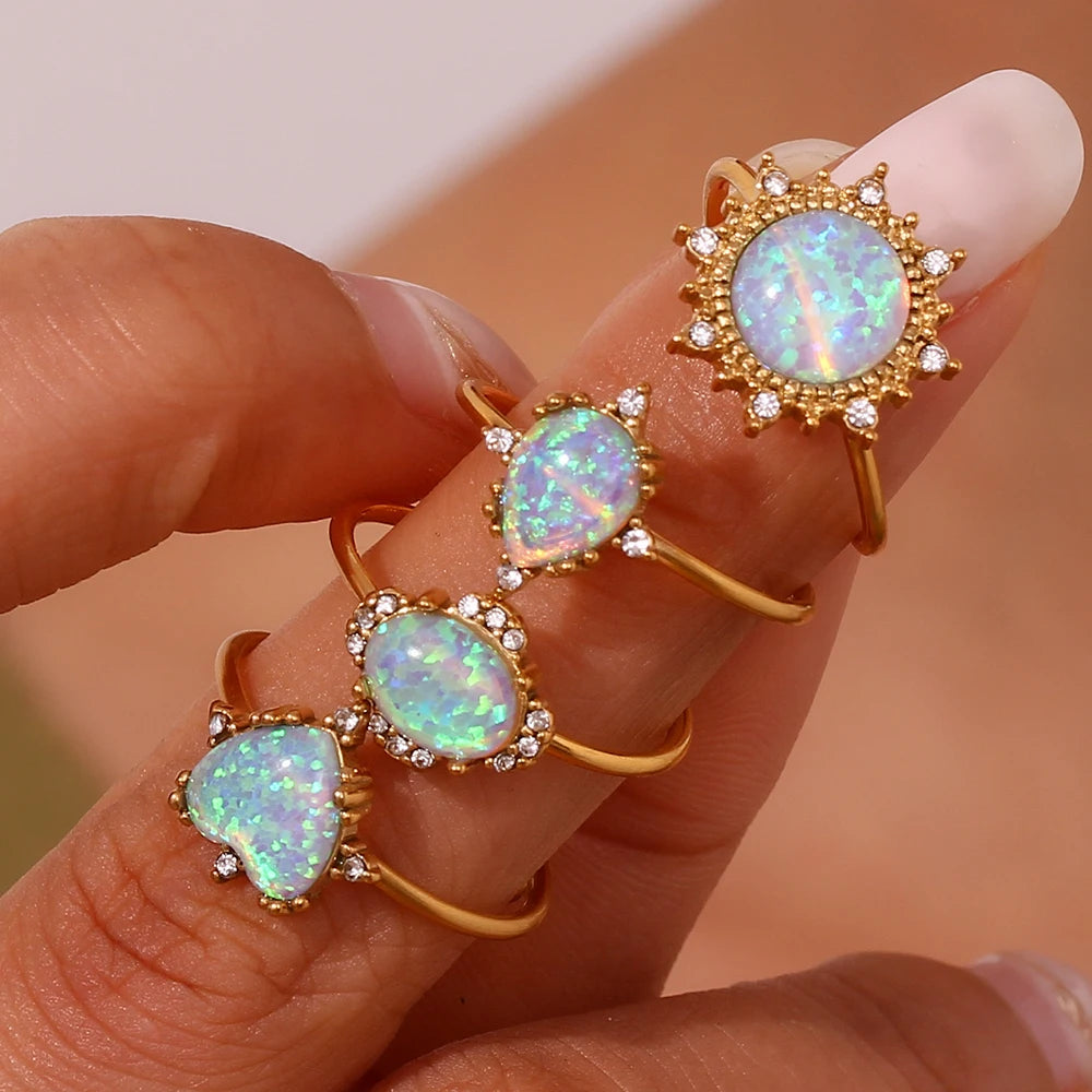 Opal Charm Ring
