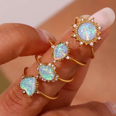Opal Charm Ring