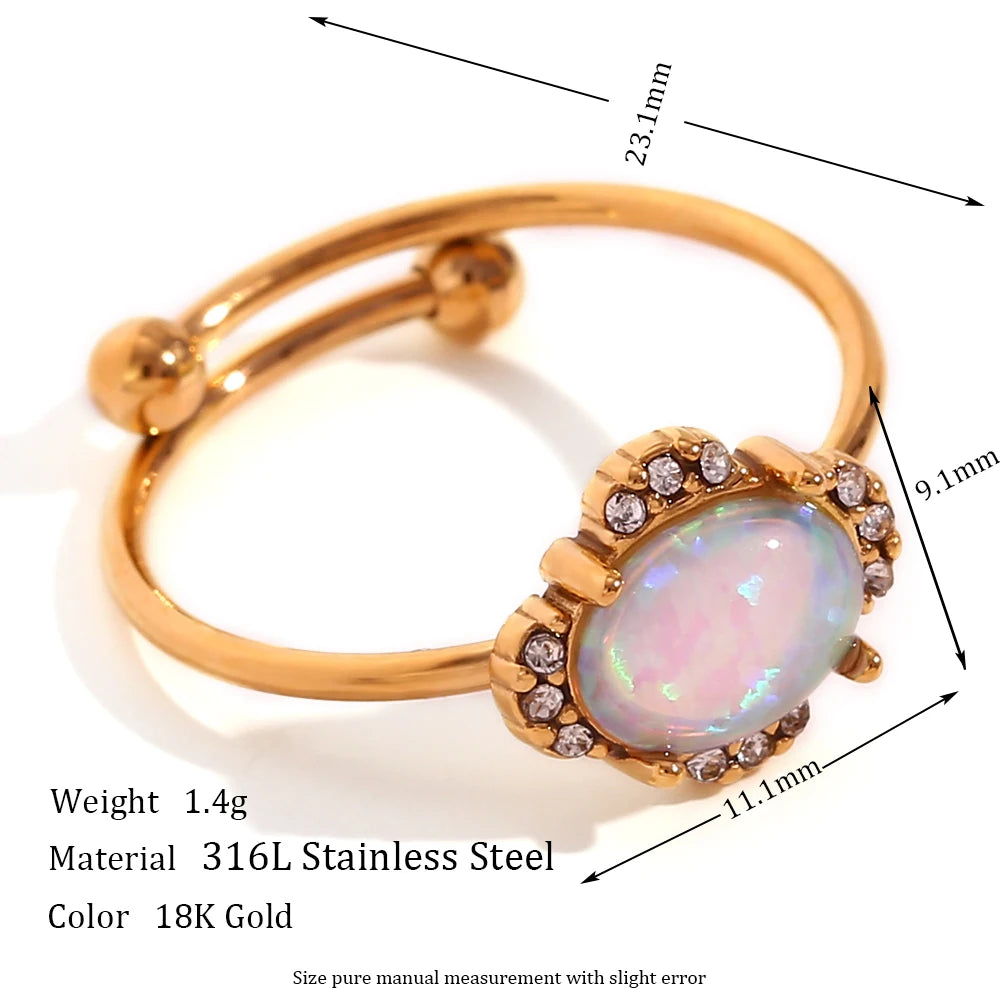 Opal Charm Ring