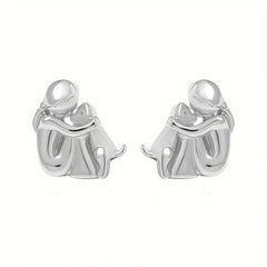 Silver and Gold Two-Tone Hug Earrings
