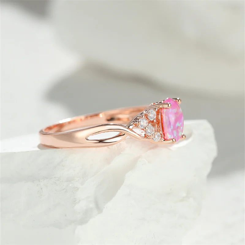 Purple Opal Infinity Ring