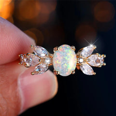 Crystal Opal Zirconia Ring