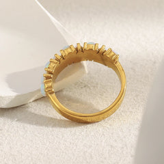Waterdrop Opal Gold Ring