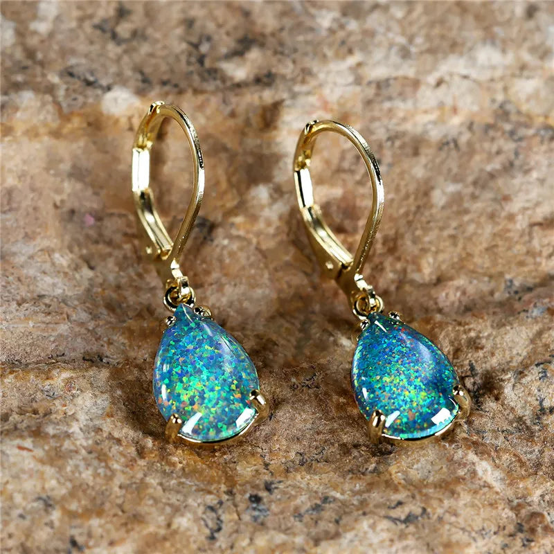 Opal Waterdrop Dangle Earrings