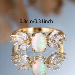 Crystal Opal Zirconia Ring