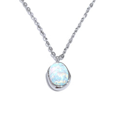 Minimalist Opal Pendant Necklace