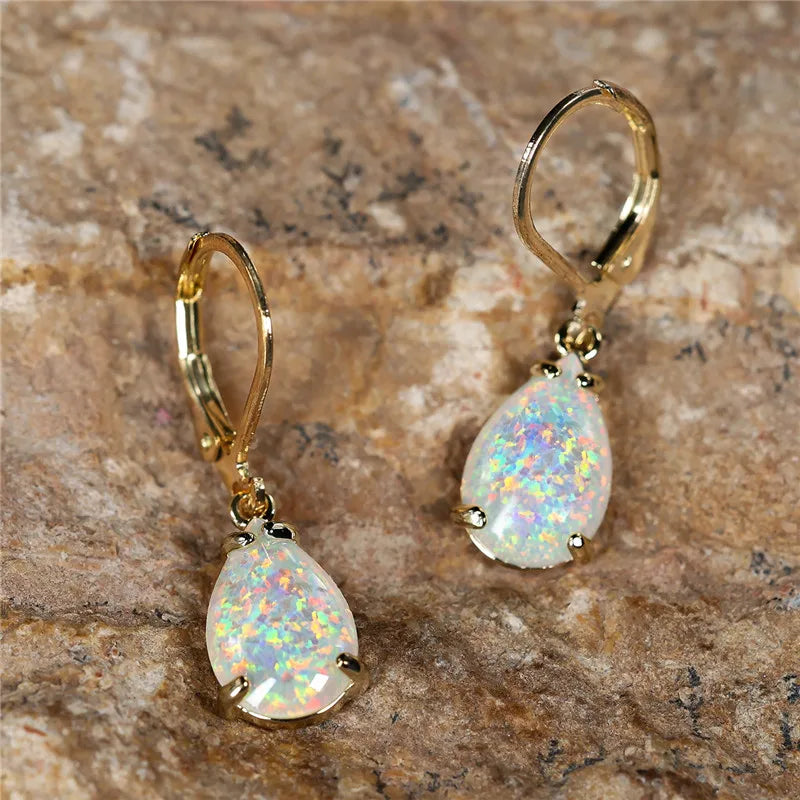 Opal Waterdrop Dangle Earrings