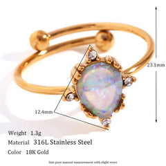 Opal Charm Ring