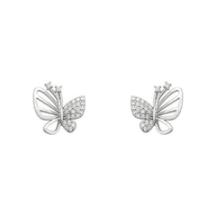 Elegant Zircon Butterfly Stud Earrings