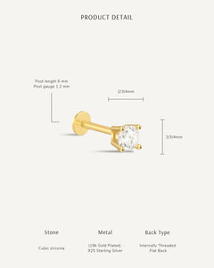Essential Flat Back Diamond Studs In Gold